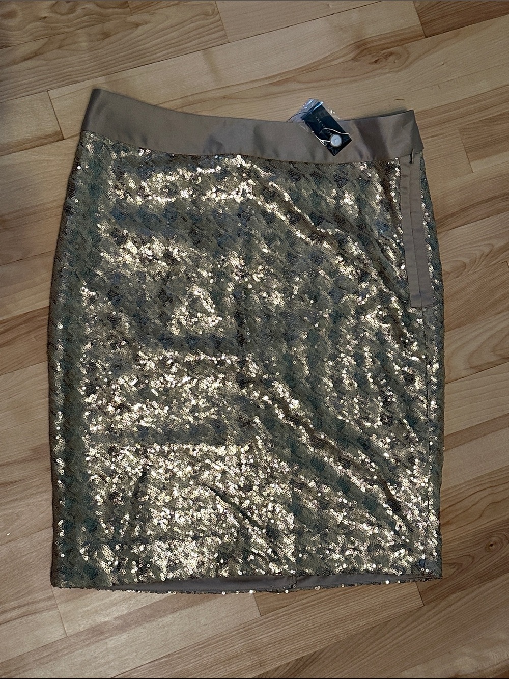 The Limited Sequin Gold Pencil Skirt